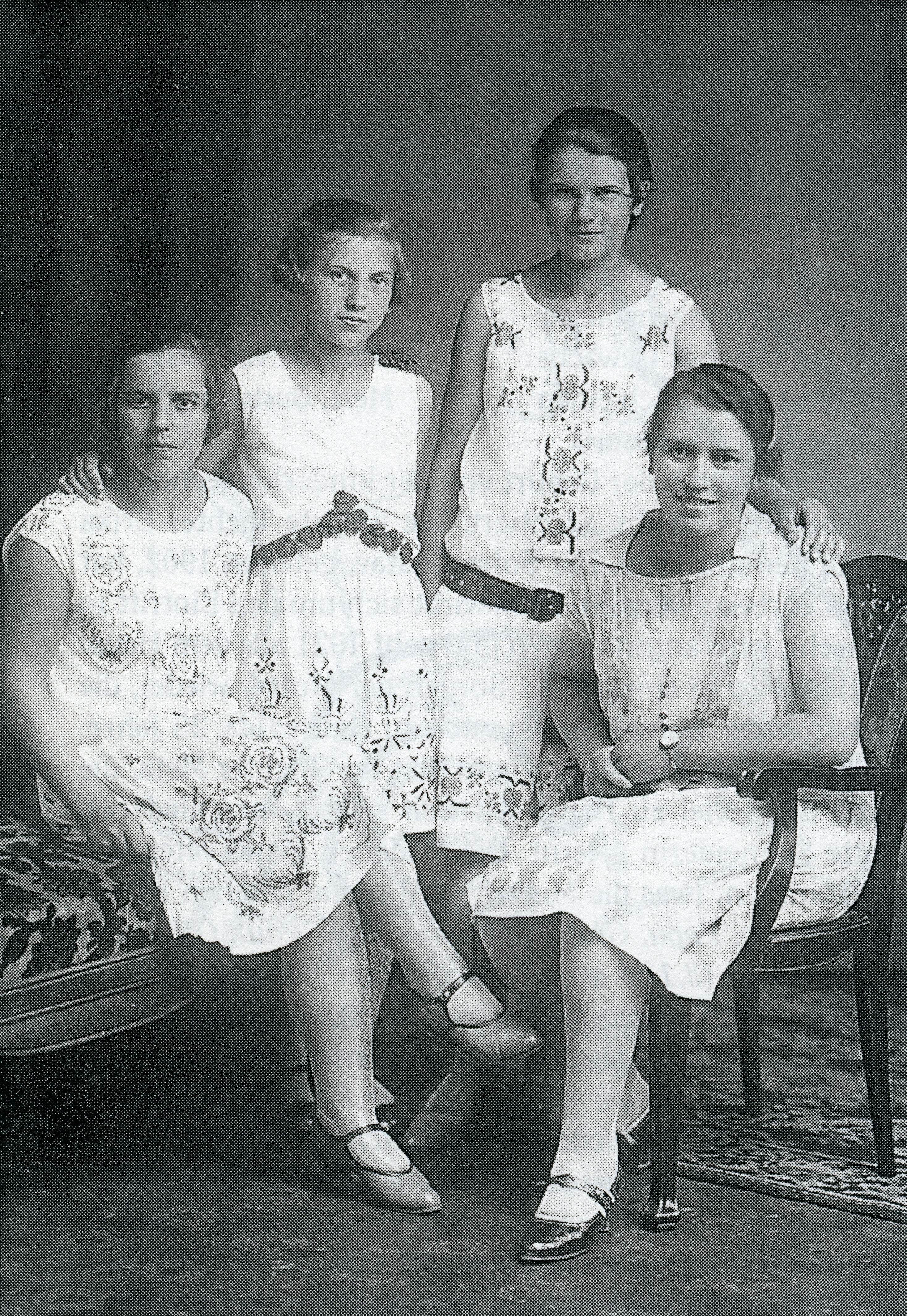 Ida, Erika, Grete und Meta Lörzer, Aufnahme aus dem Jahr 1924